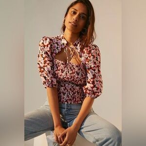 NWOT Anthropologie Maeve Smocked Blouse